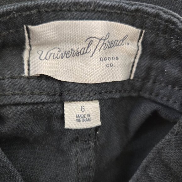 Universal Thread Black Denim Sailor Wide Leg Overall Jeans Size 6 - Picture 3 of 6